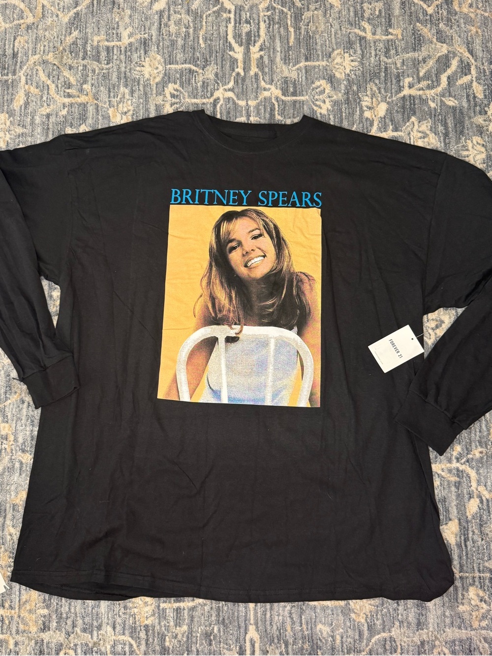 NWT Vintage Forever 21 Brittney Spears Graphic Long Sleeve T-Shirt in Black 3X